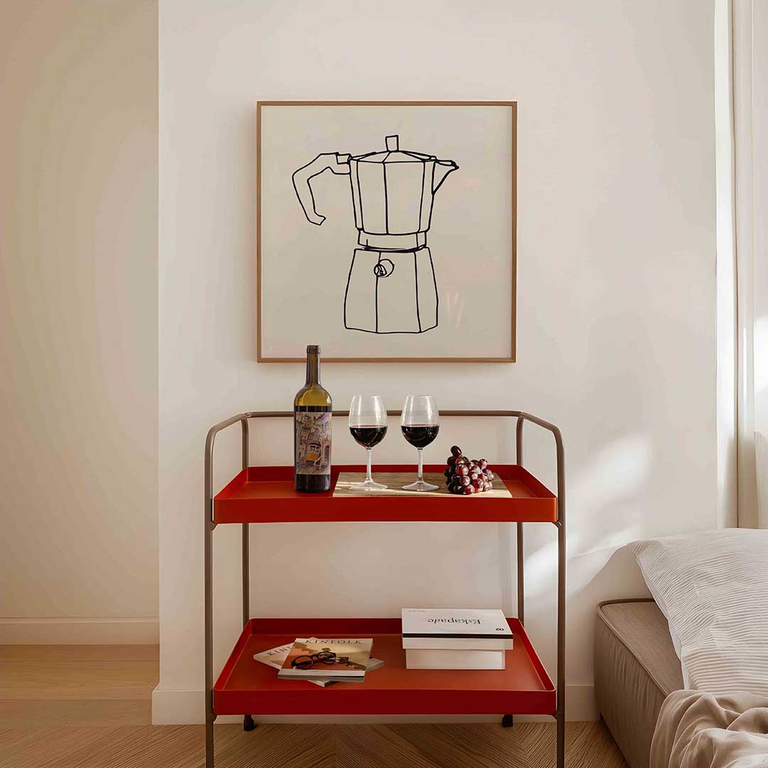 Koffiepot schets Poster