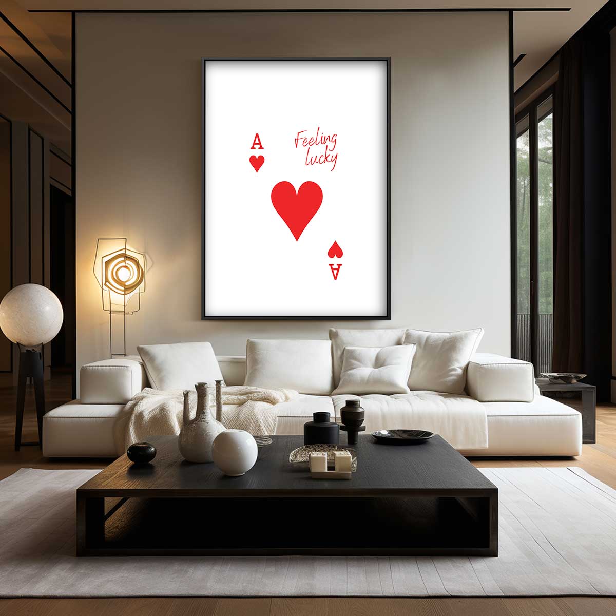 Feeling Lucky Kaartkunst Kunstwerk-canvas-dibond-plexiglas-wanddecoratie-WallArtistic