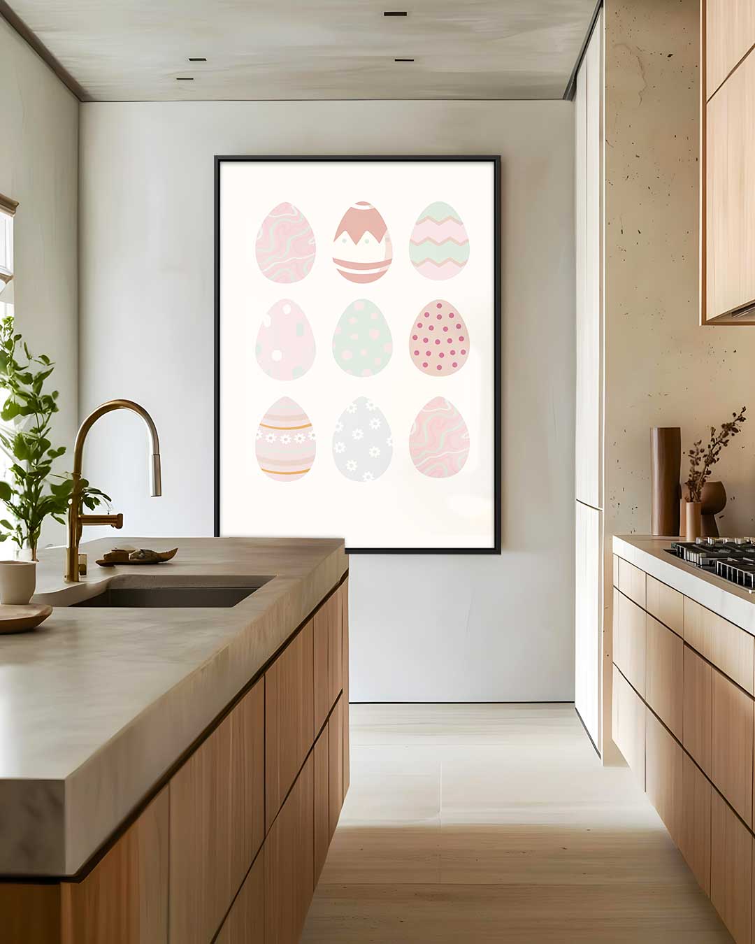 Pastel Paasei Illustraties Kunstwerk-canvas-dibond-plexiglas-wanddecoratie-WallArtistic