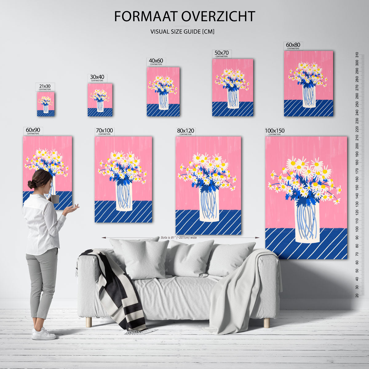 Margrieten in vaas Poster
