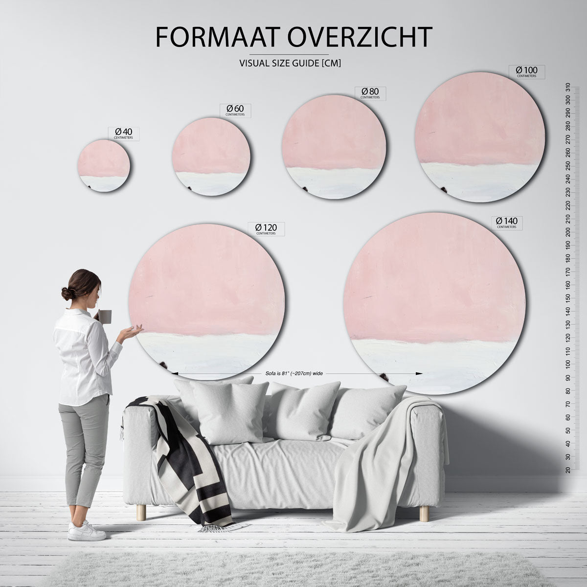 Roze en witte Muurcirkel