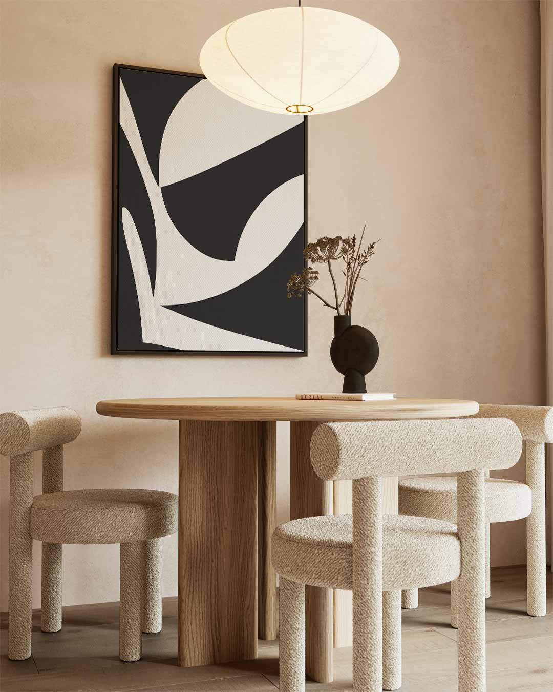 Abstracte Zwart-Witte Compositie Kunstwerk-canvas-dibond-plexiglas-wanddecoratie-WallArtistic