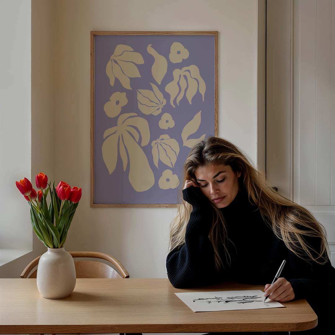 Speelse Botanische Stilering Poster-WallArtistic