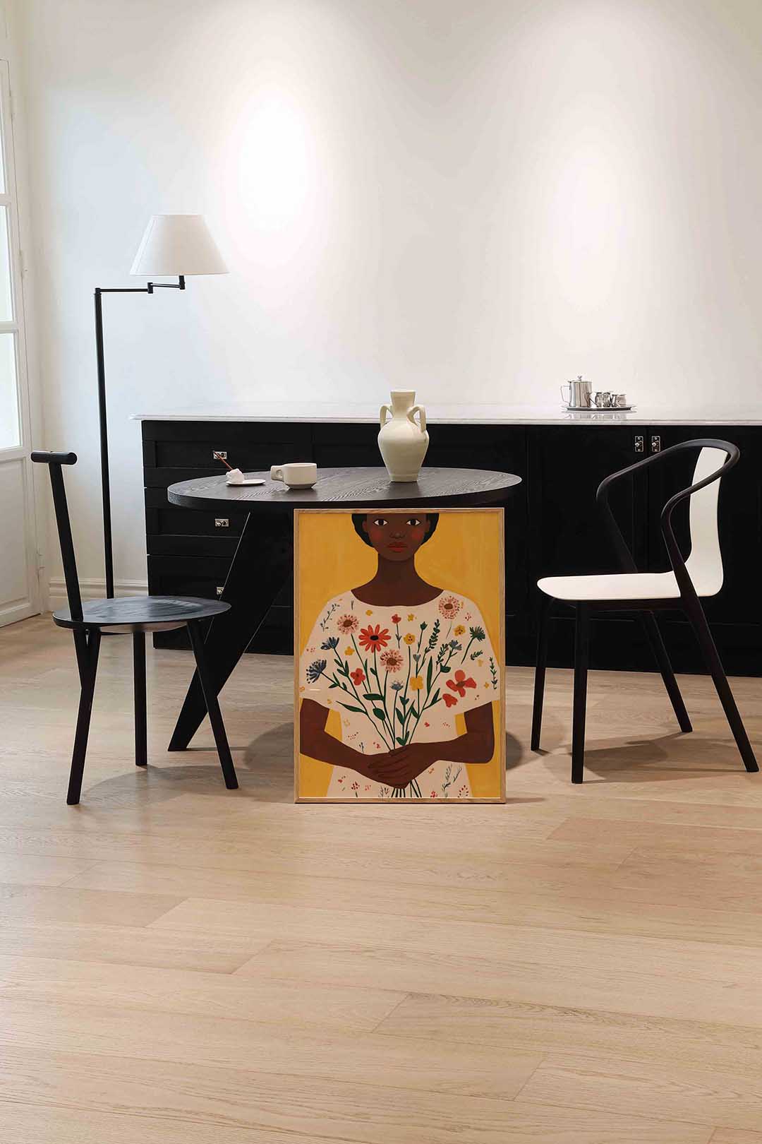 Vrouw met bloemen Poster