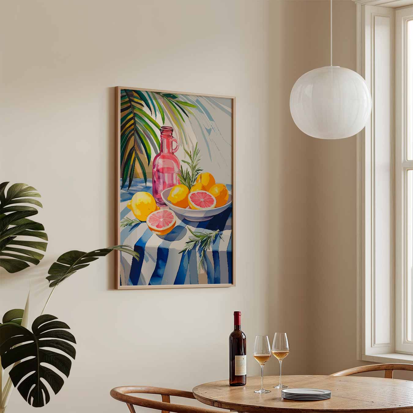 Tropische Vruchten en Palmbladeren Poster
