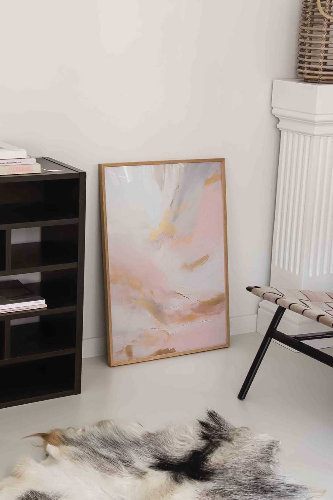 Abstracte roze en gouden Poster