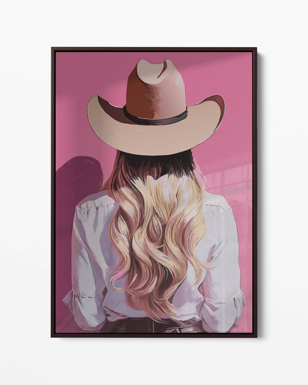 Stijlvolle Cowgirl Achteraanzicht Kunstwerk-canvas-dibond-plexiglas-wanddecoratie-WallArtistic