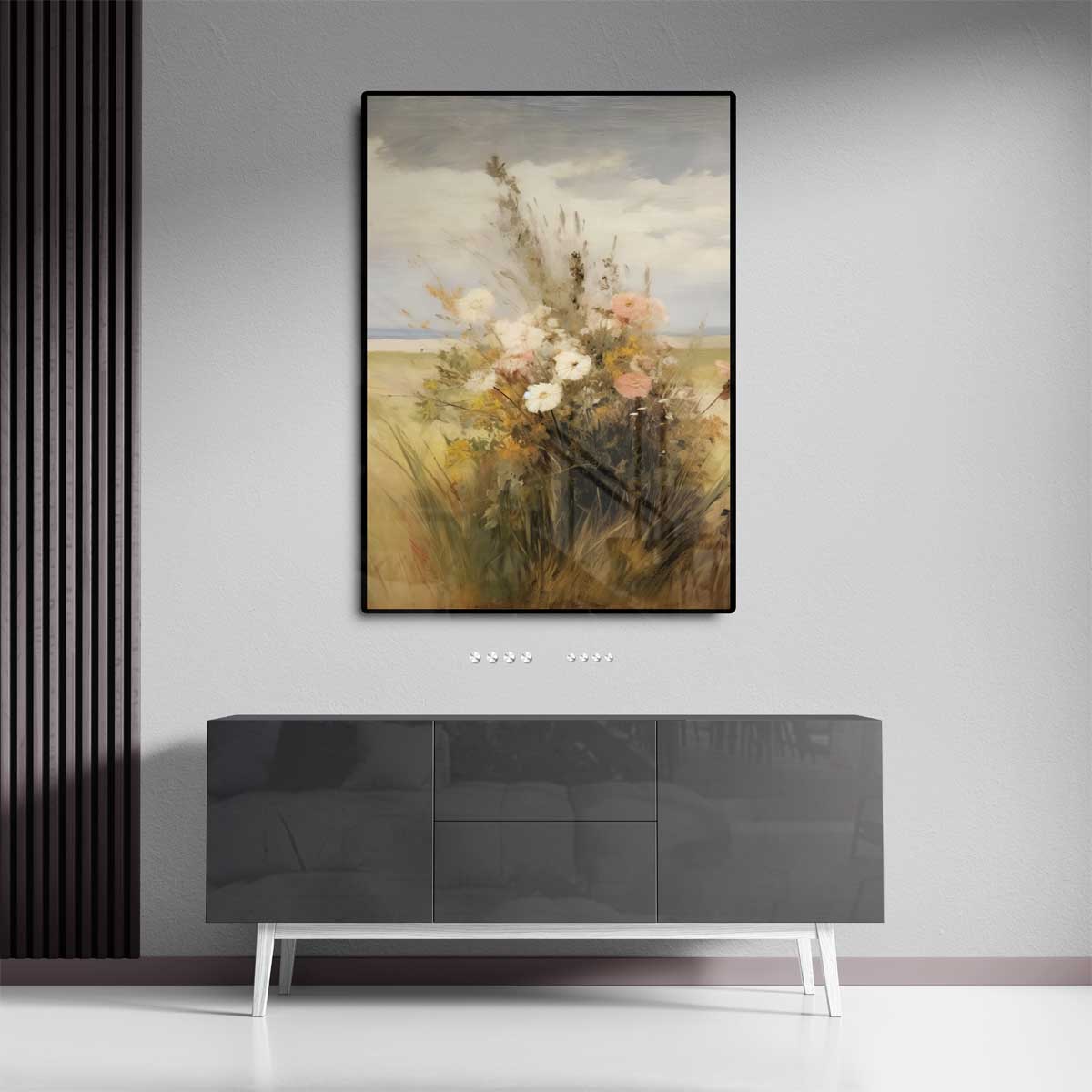 Zomerbloemen in de Wind Kunstwerk-canvas-dibond-plexiglas-wanddecoratie-WallArtistic