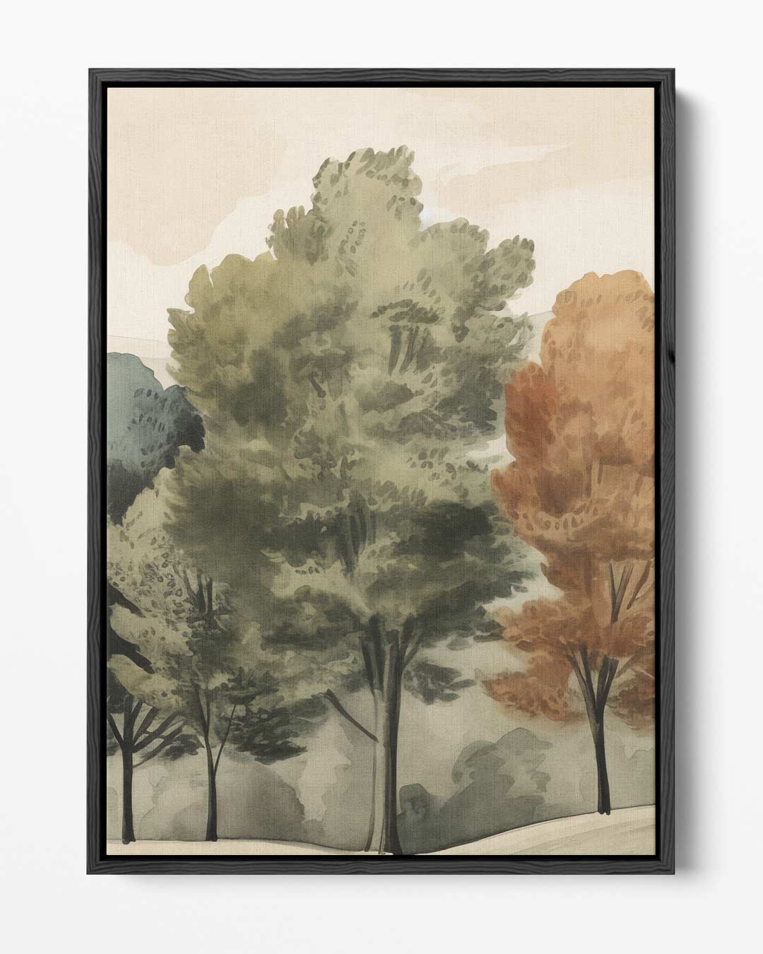 Vier Seizoenen Bomen Schilderij Kunstwerk-canvas-dibond-plexiglas-wanddecoratie-WallArtistic