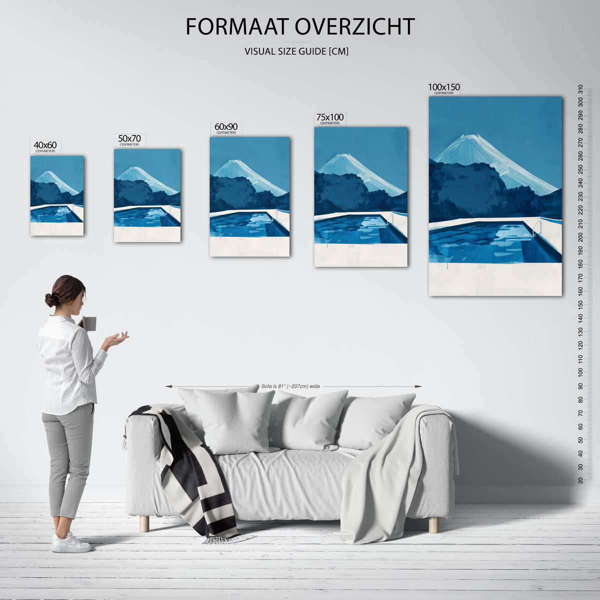 Berg en zwembad Kunstwerk