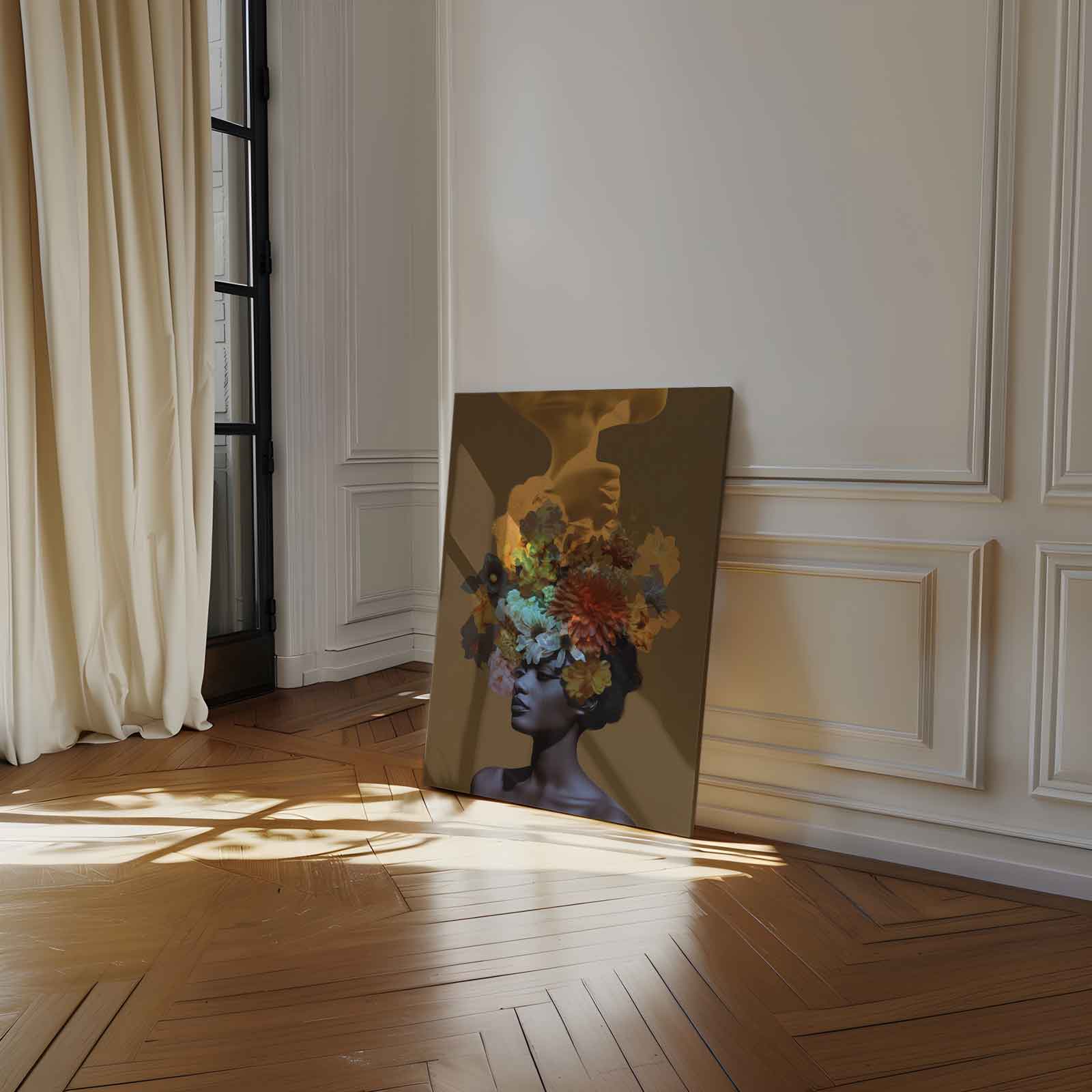 Bloemendroom Portret Kunstwerk-canvas-dibond-plexiglas-wanddecoratie-WallArtistic