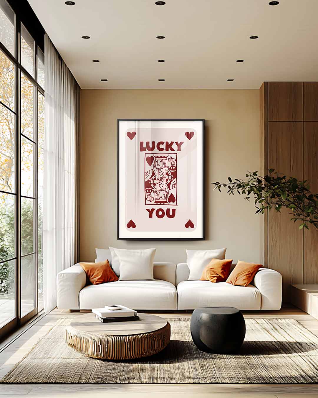 Lucky You Speelkaart Kunst Kunstwerk-canvas-dibond-plexiglas-wanddecoratie-WallArtistic