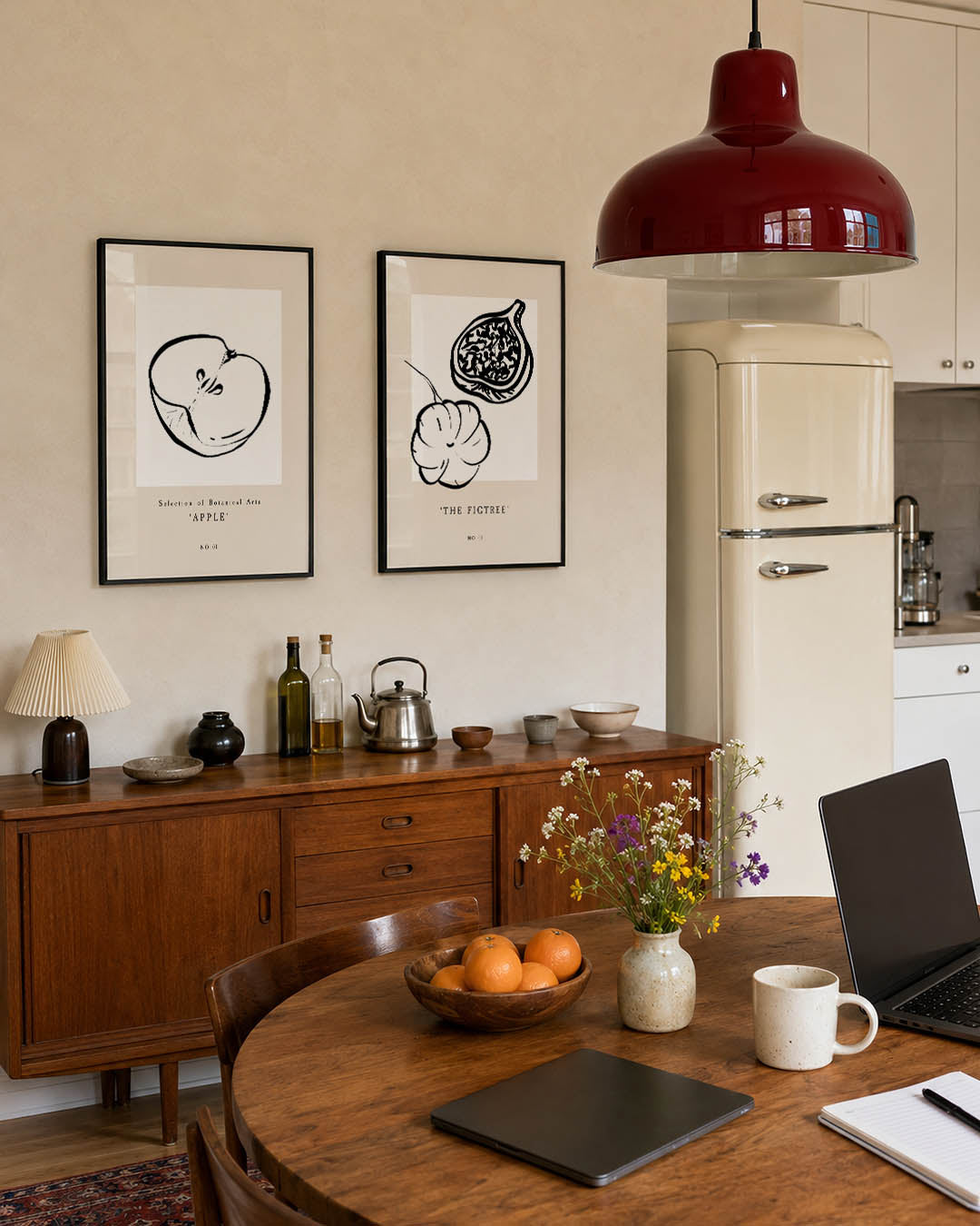 Zwart wit fruitvorm Posterset