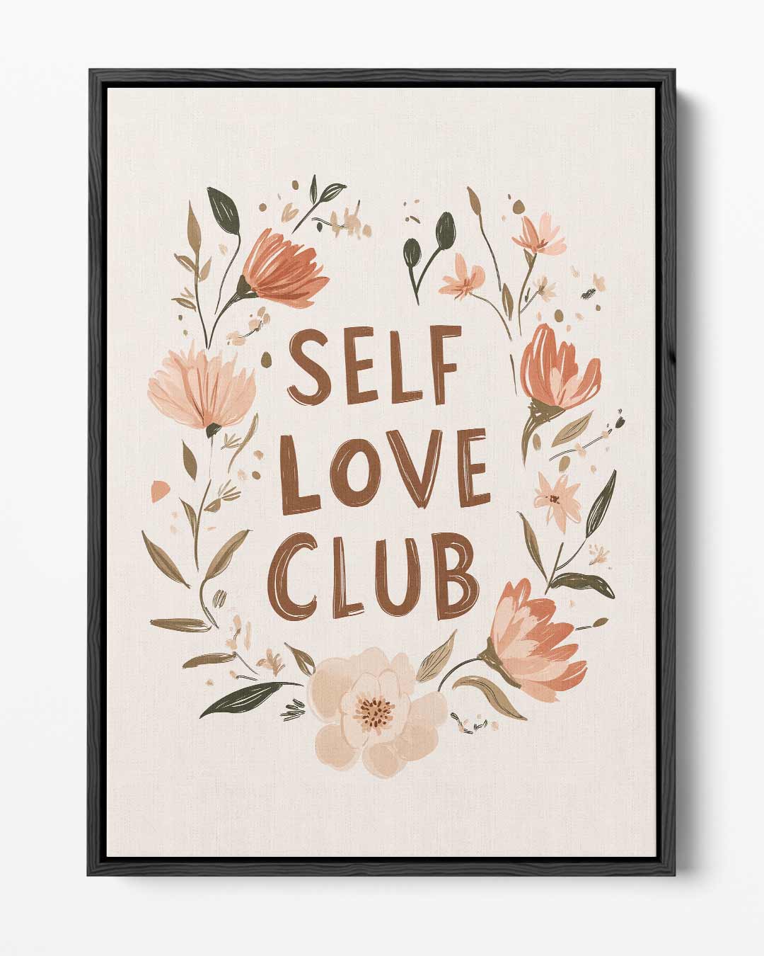 Self Love Club Bloemenposter Kunstwerk-canvas-dibond-plexiglas-wanddecoratie-WallArtistic