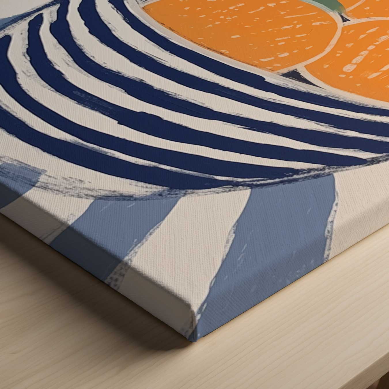 Zomerse Citrus in Streepjeskom Kunstwerk-canvas-dibond-plexiglas-wanddecoratie-WallArtistic