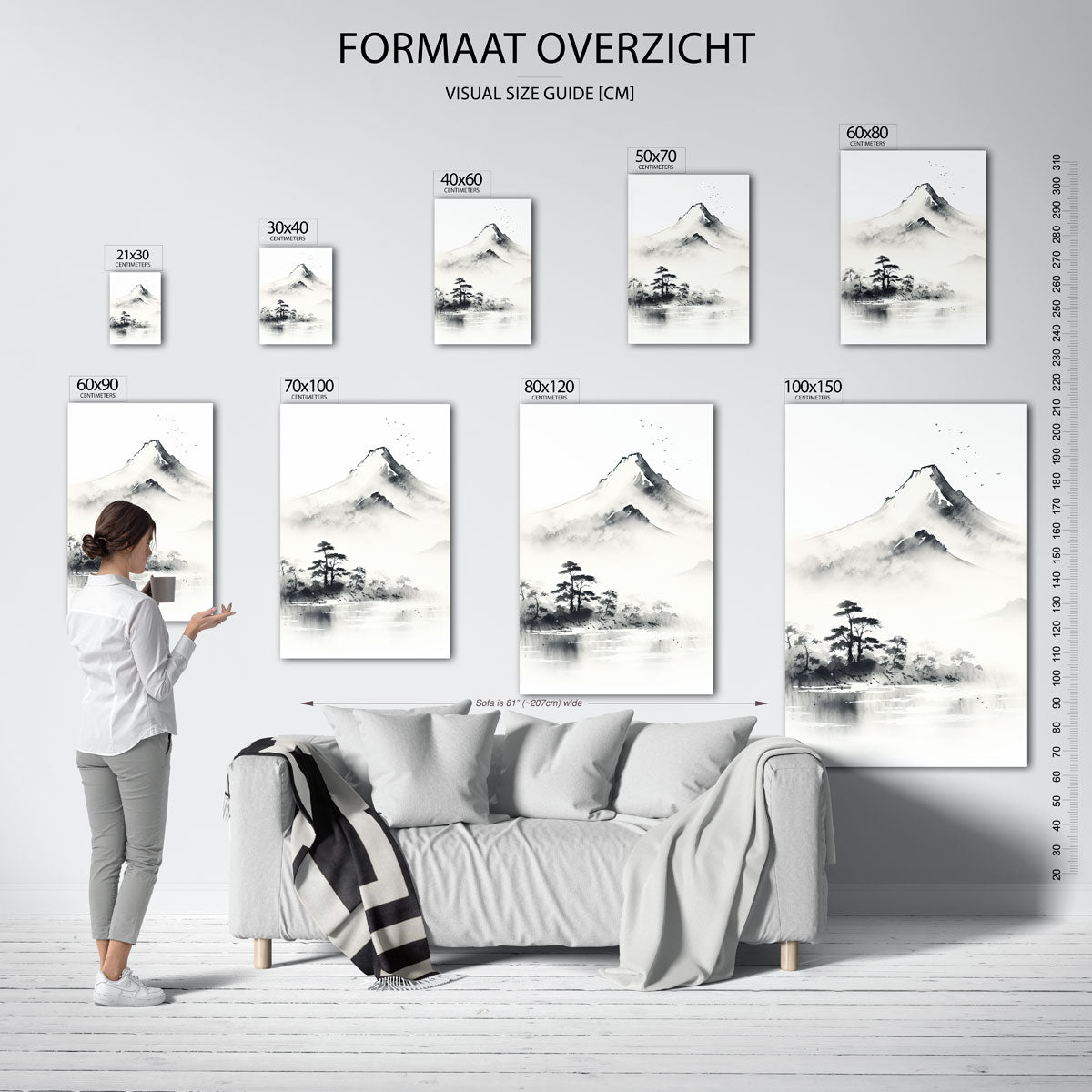 Berglandschap met vogels Poster