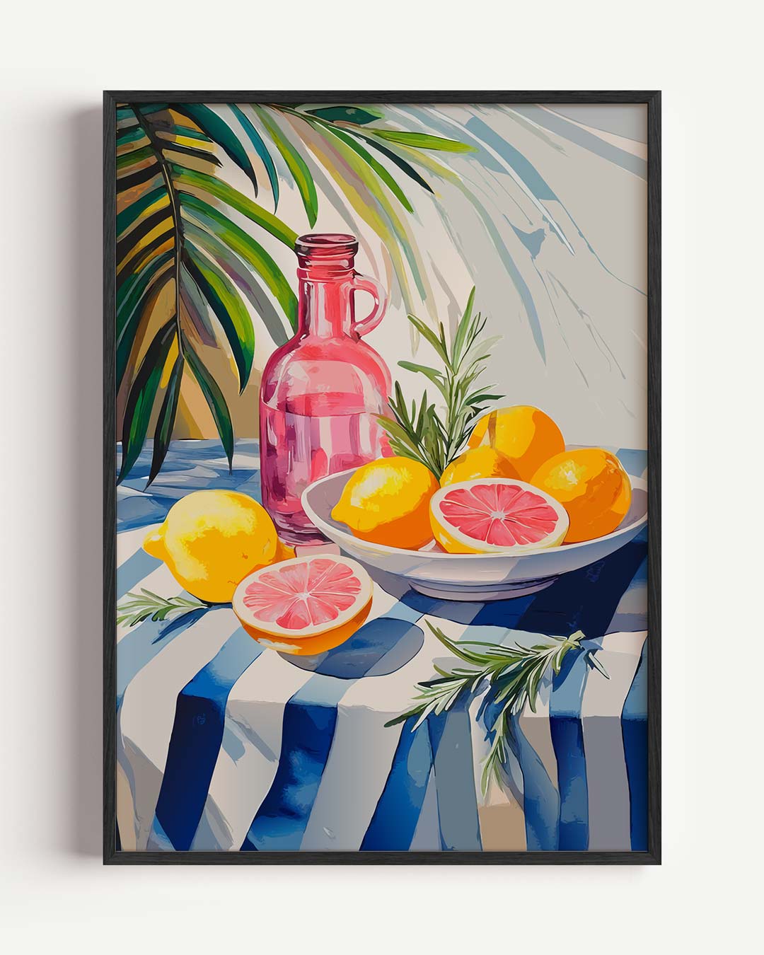 Tropische Vruchten en Palmbladeren Poster