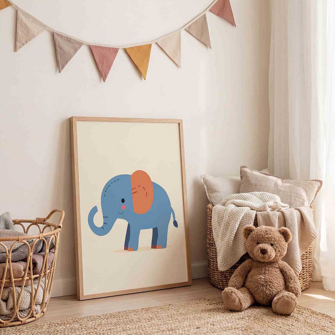 Blauwe olifant Poster