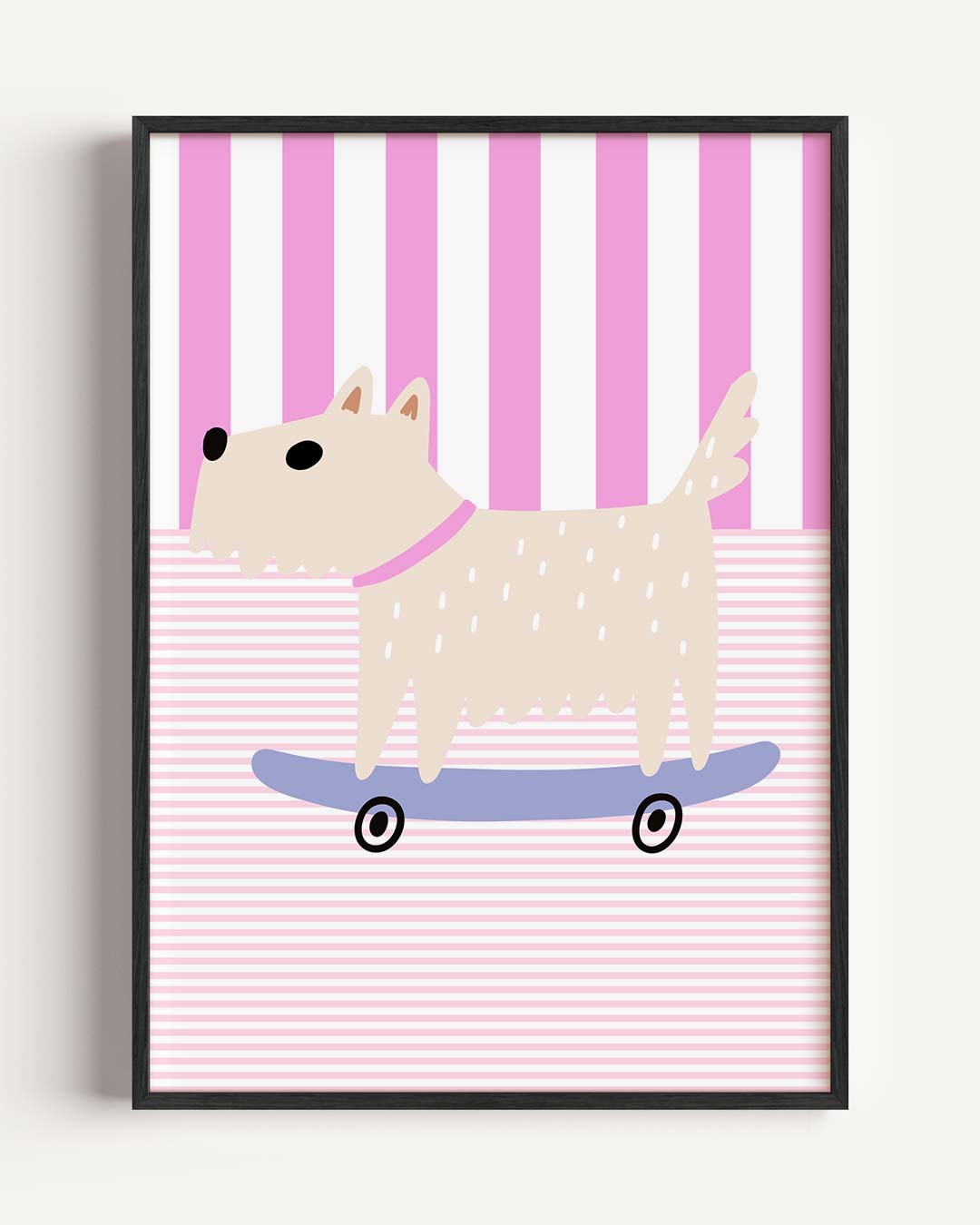 Schattige Skateboardende Hond Poster