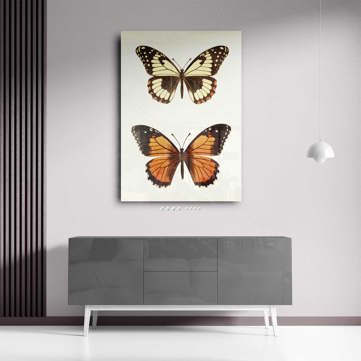 Vintage Vlinder Illustratie Kunstwerk-canvas-dibond-plexiglas-wanddecoratie-WallArtistic