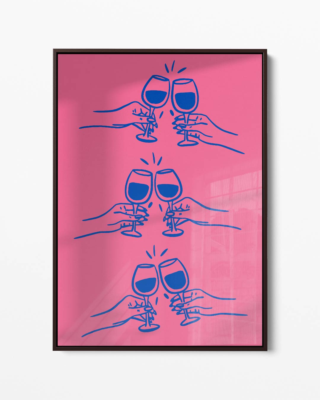 Kleurige Proostende Glazen Illustratie Kunstwerk-canvas-dibond-plexiglas-wanddecoratie-WallArtistic