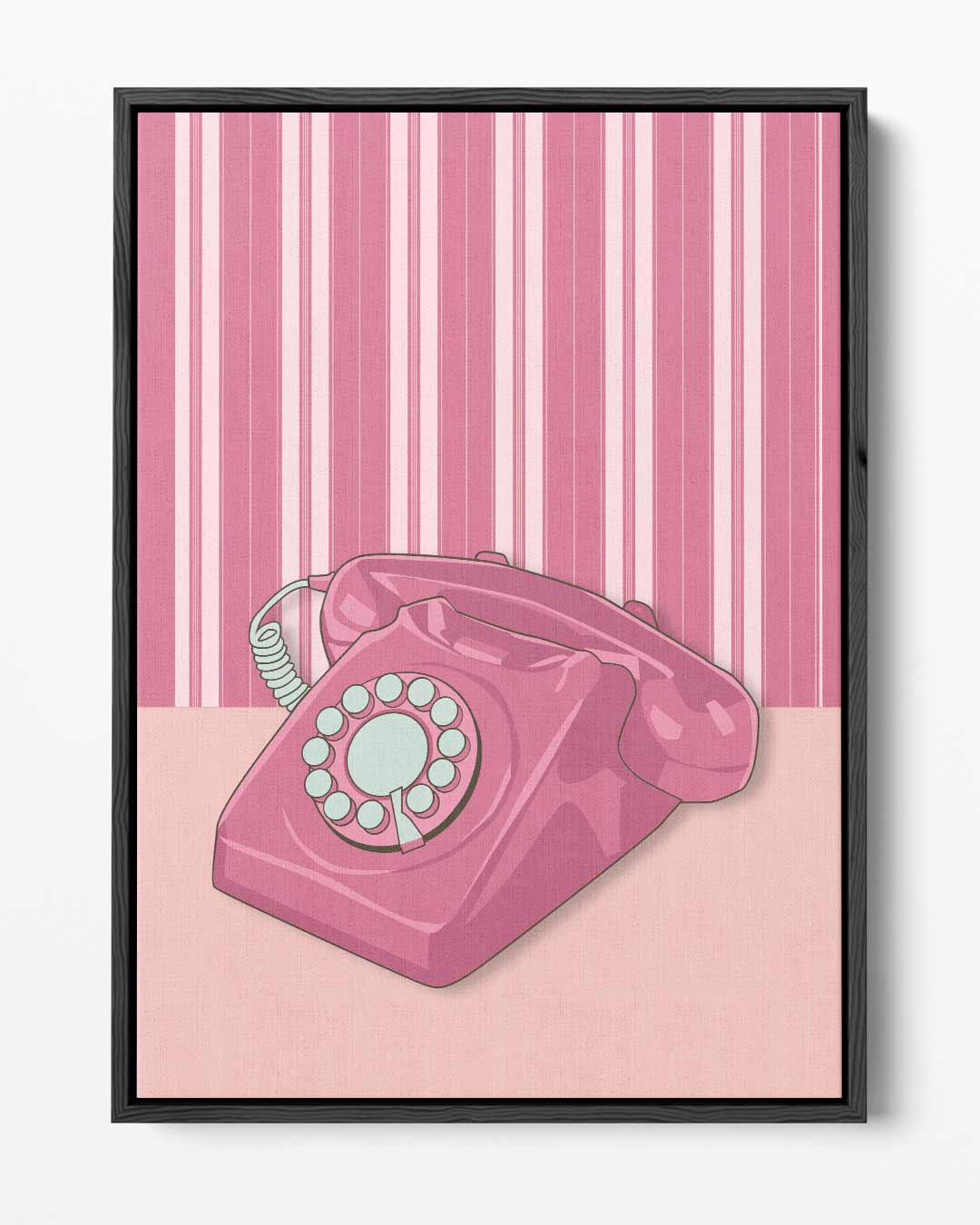Retro Roze Telefoon Kunstwerk Kunstwerk-canvas-dibond-plexiglas-wanddecoratie-WallArtistic