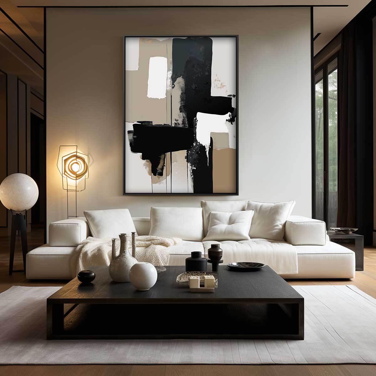Abstracte Stijlvolle Compositie Kunstwerk-canvas-dibond-plexiglas-wanddecoratie-WallArtistic
