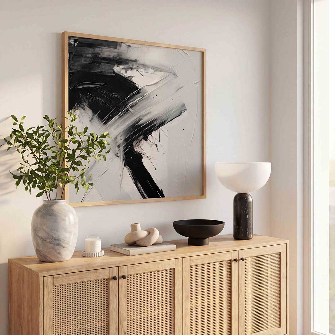 Abstracte zwart wit Poster