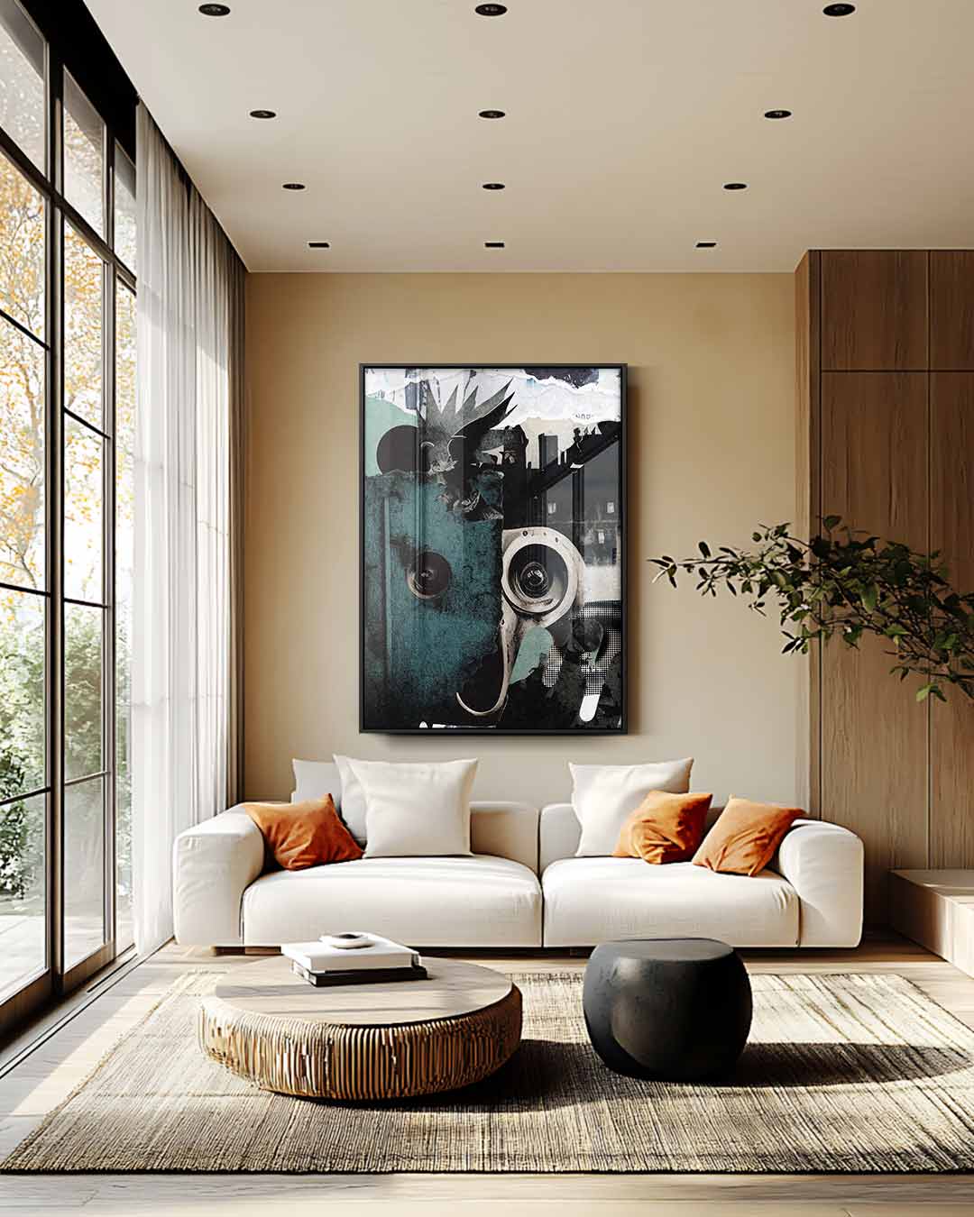 Abstracte Stadse Collage Kunstwerk-canvas-dibond-plexiglas-wanddecoratie-WallArtistic