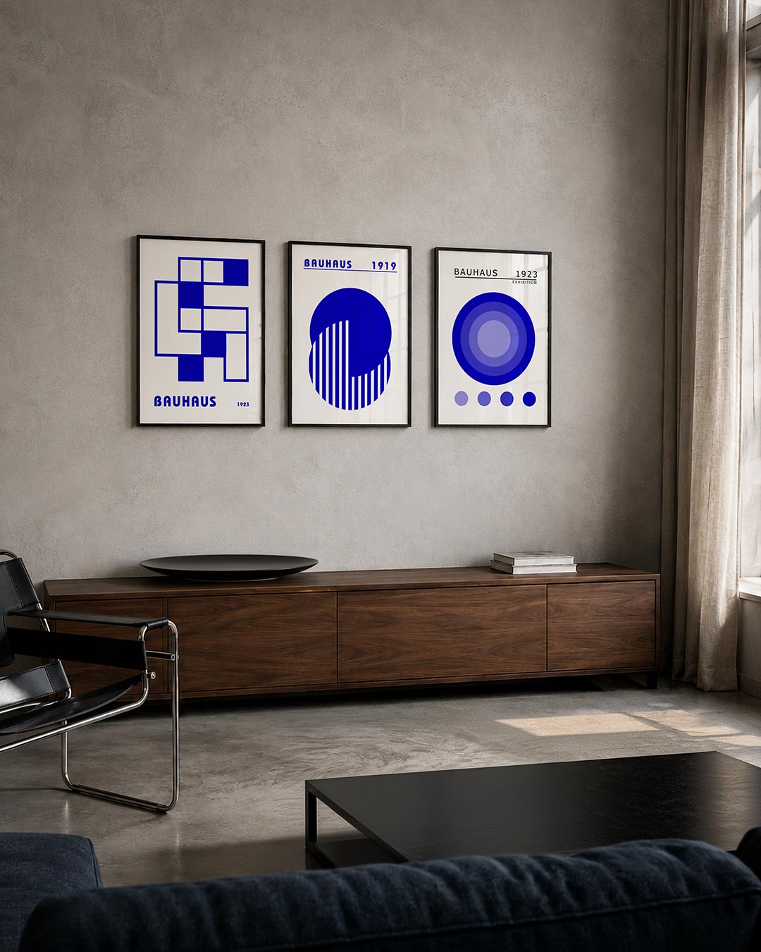 Blauw vlakspel Posterset