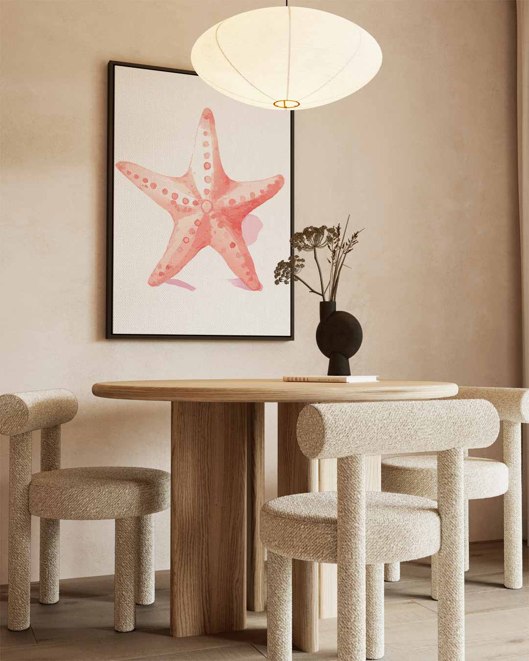 Zachte Zeester Illustratie Kunstwerk-canvas-dibond-plexiglas-wanddecoratie-WallArtistic