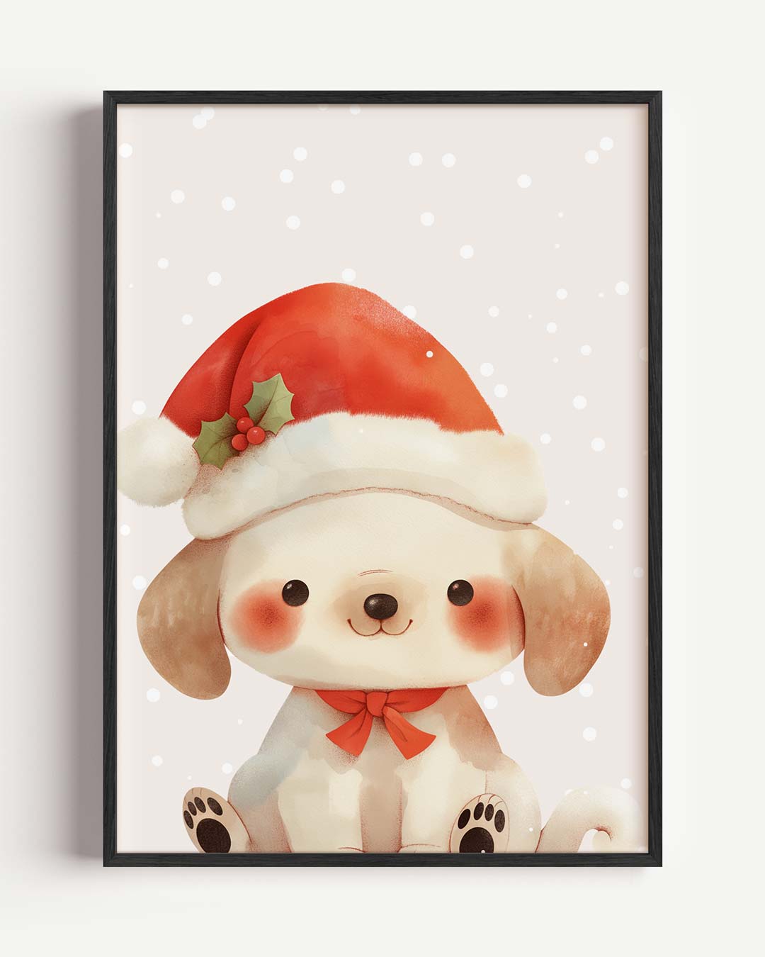 Schattige Kerst Puppy Poster