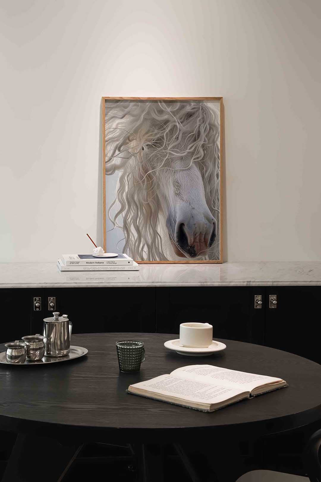 Witte paardenneus Poster