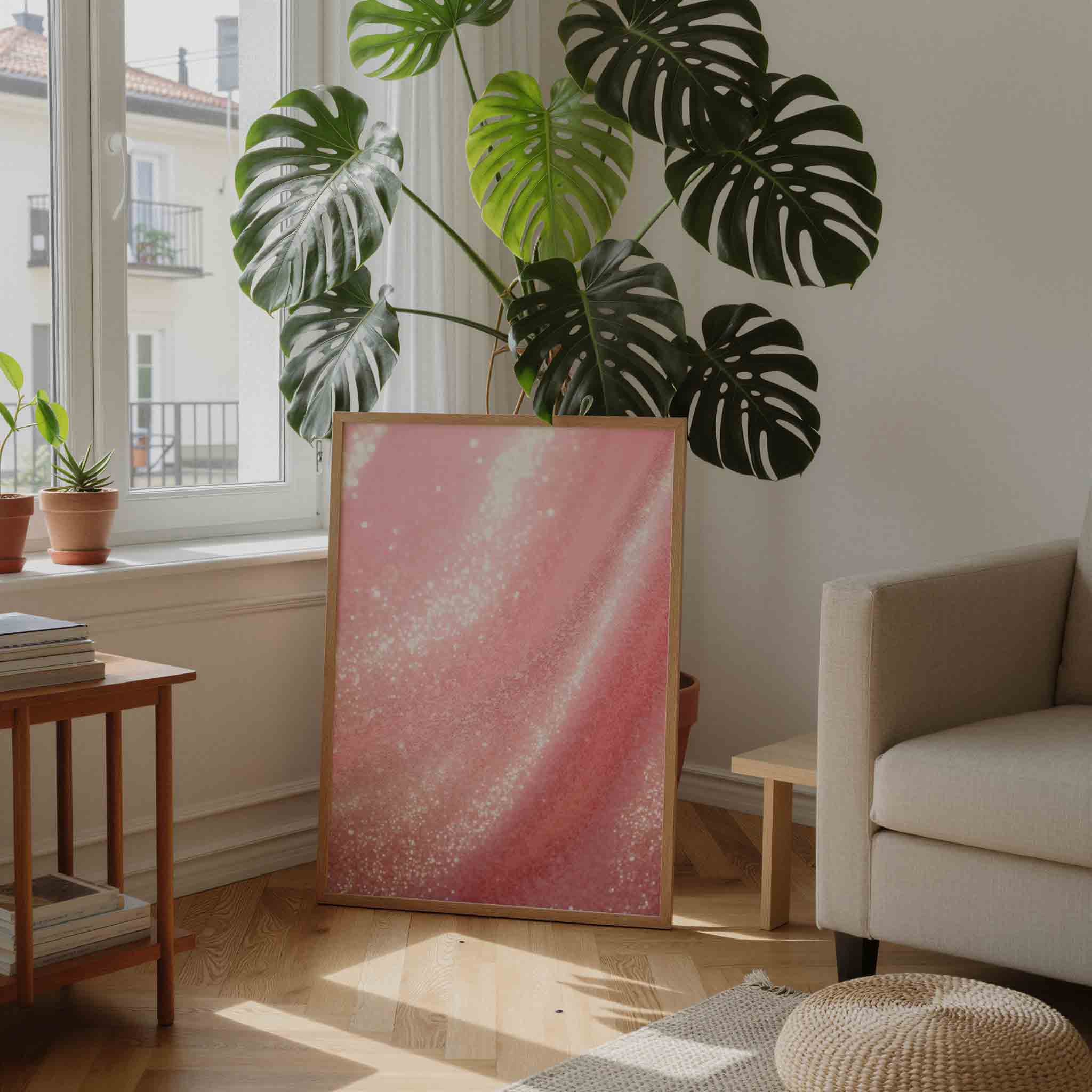 Glinsterende roze textuur Poster