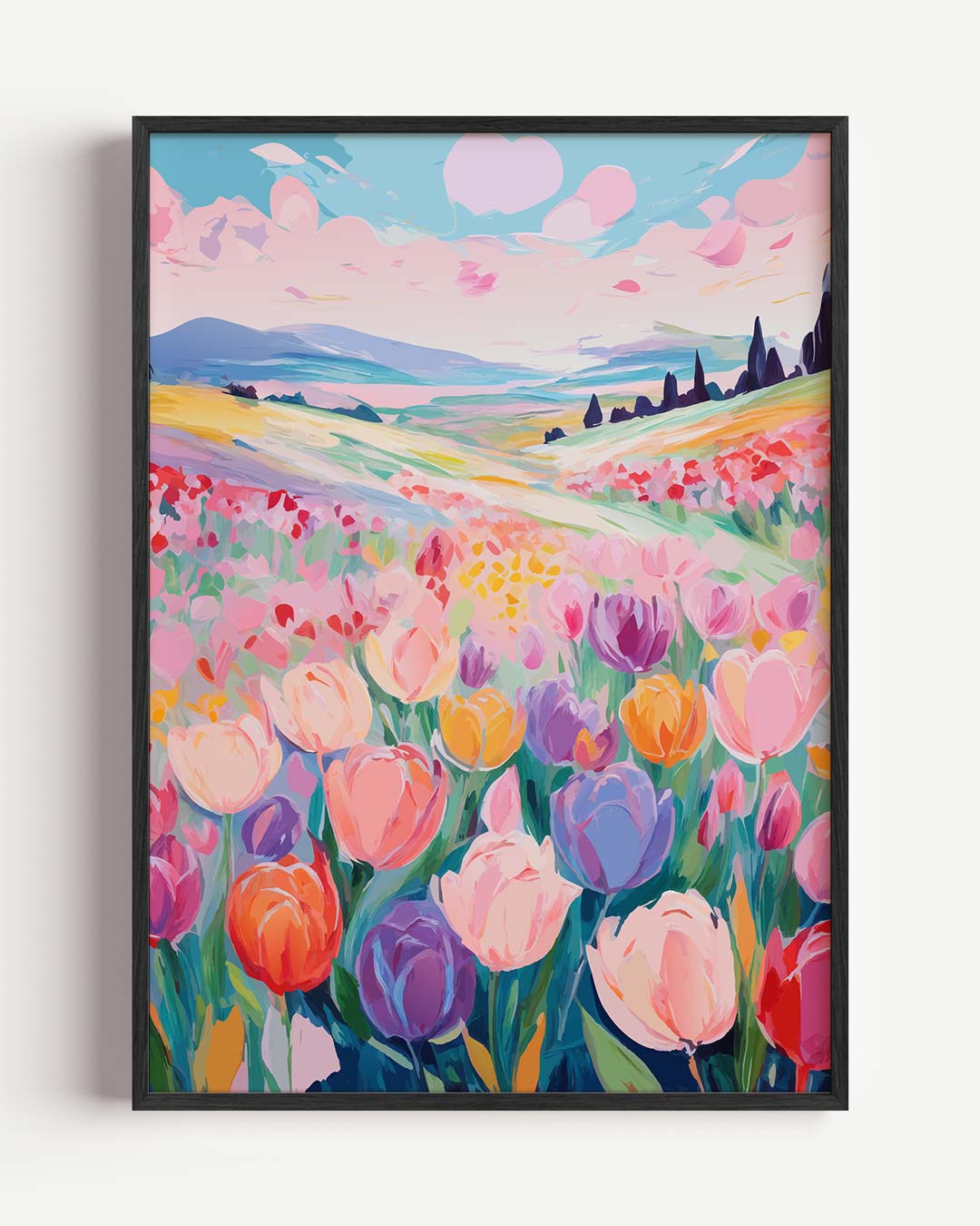 Vrolijke Tulpenweide Poster