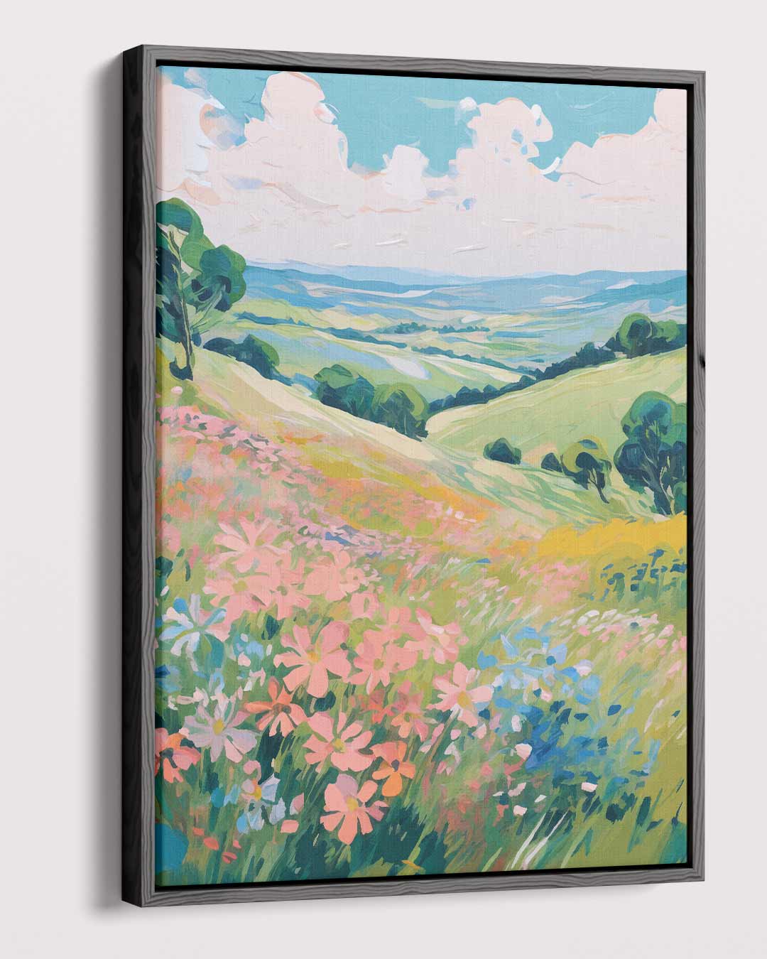 Zomerse Bloemenveld Harmonie Kunstwerk-canvas-dibond-plexiglas-wanddecoratie-WallArtistic