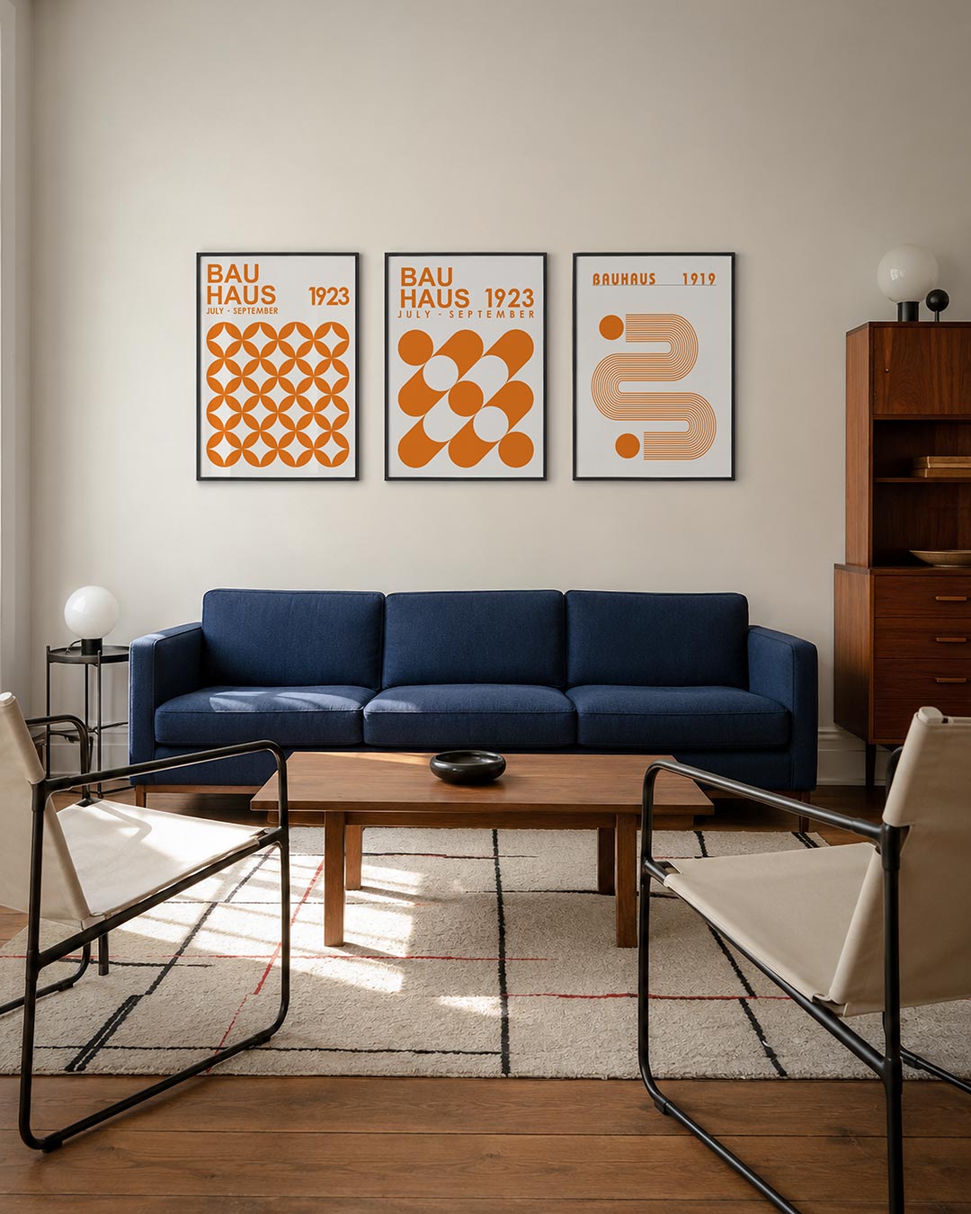 Oranje cirkelpatroon Posterset