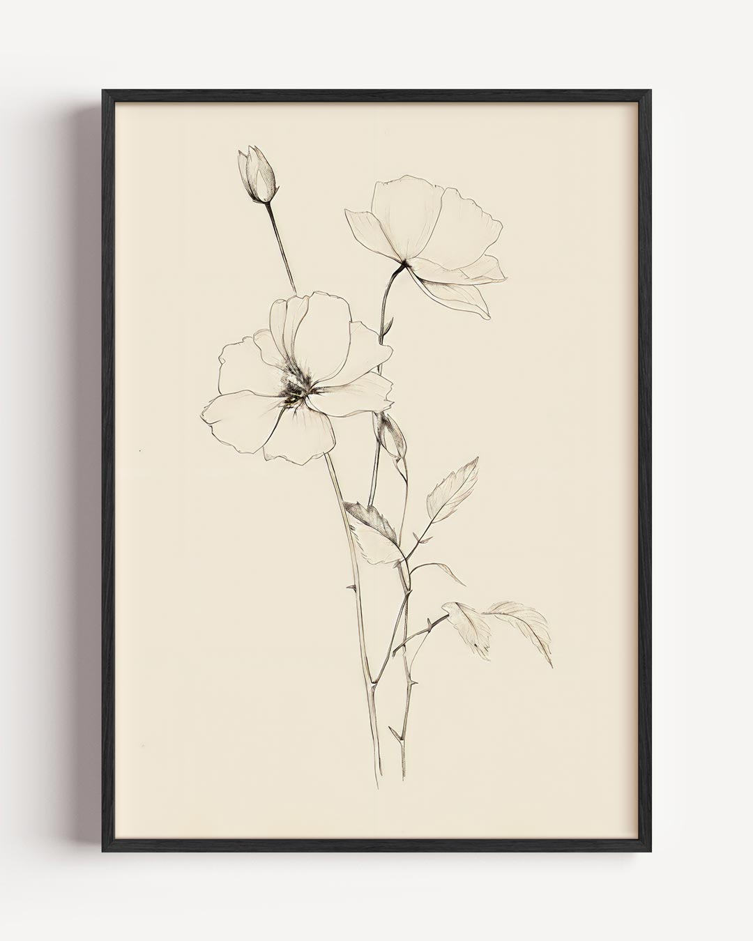 Elegante Bloemschets Poster-WallArtistic