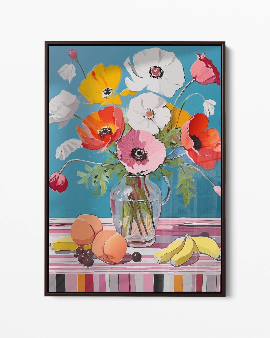 Bloemenpracht met Fruitschaal Kunstwerk-canvas-dibond-plexiglas-wanddecoratie-WallArtistic