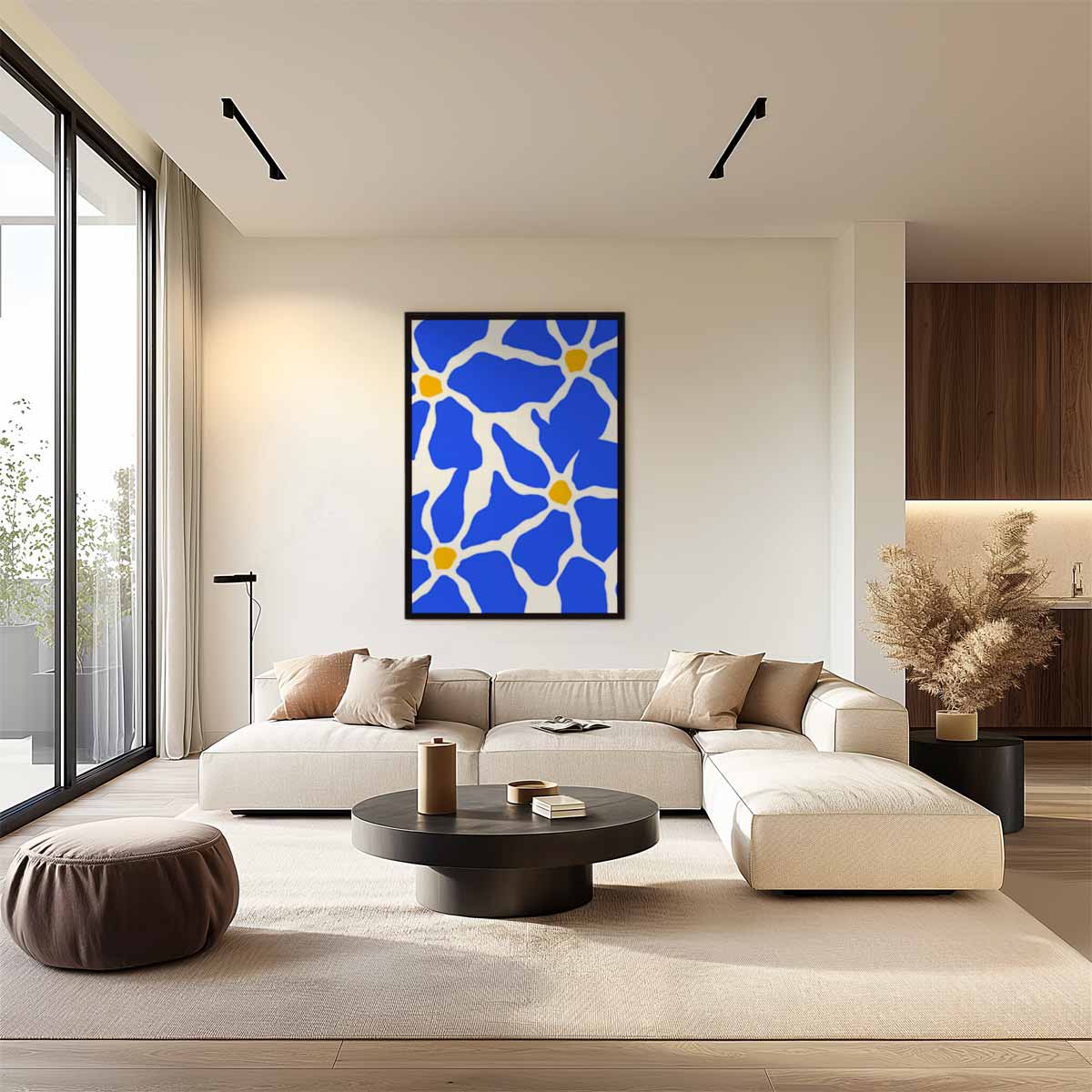 Bloemenpracht in Blauw Kunstwerk-canvas-dibond-plexiglas-wanddecoratie-WallArtistic