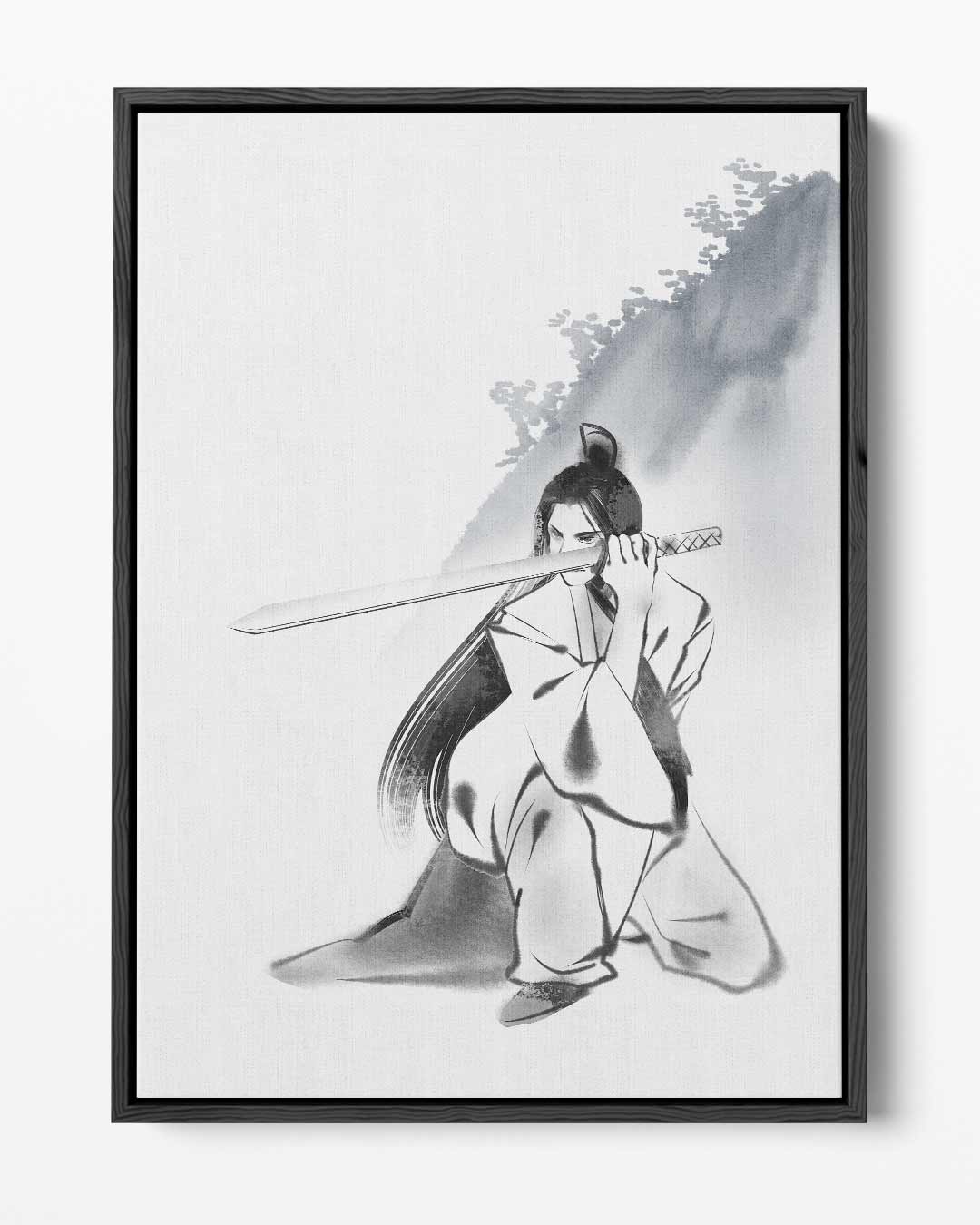 Krijger in Inkt Kunstwerk-canvas-dibond-plexiglas-wanddecoratie-WallArtistic