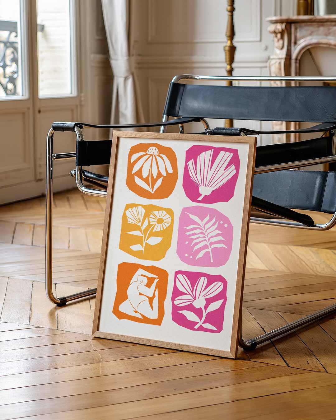 Bloemenpracht en Elegante Vormen Poster