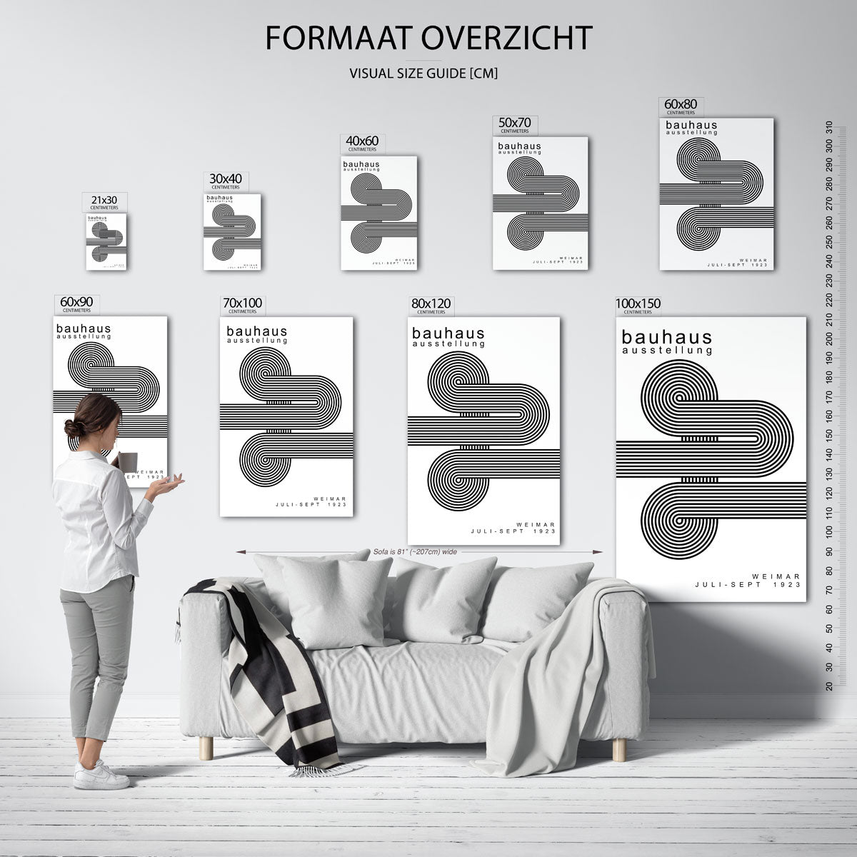 Lijnen en cirkelpatronen Poster