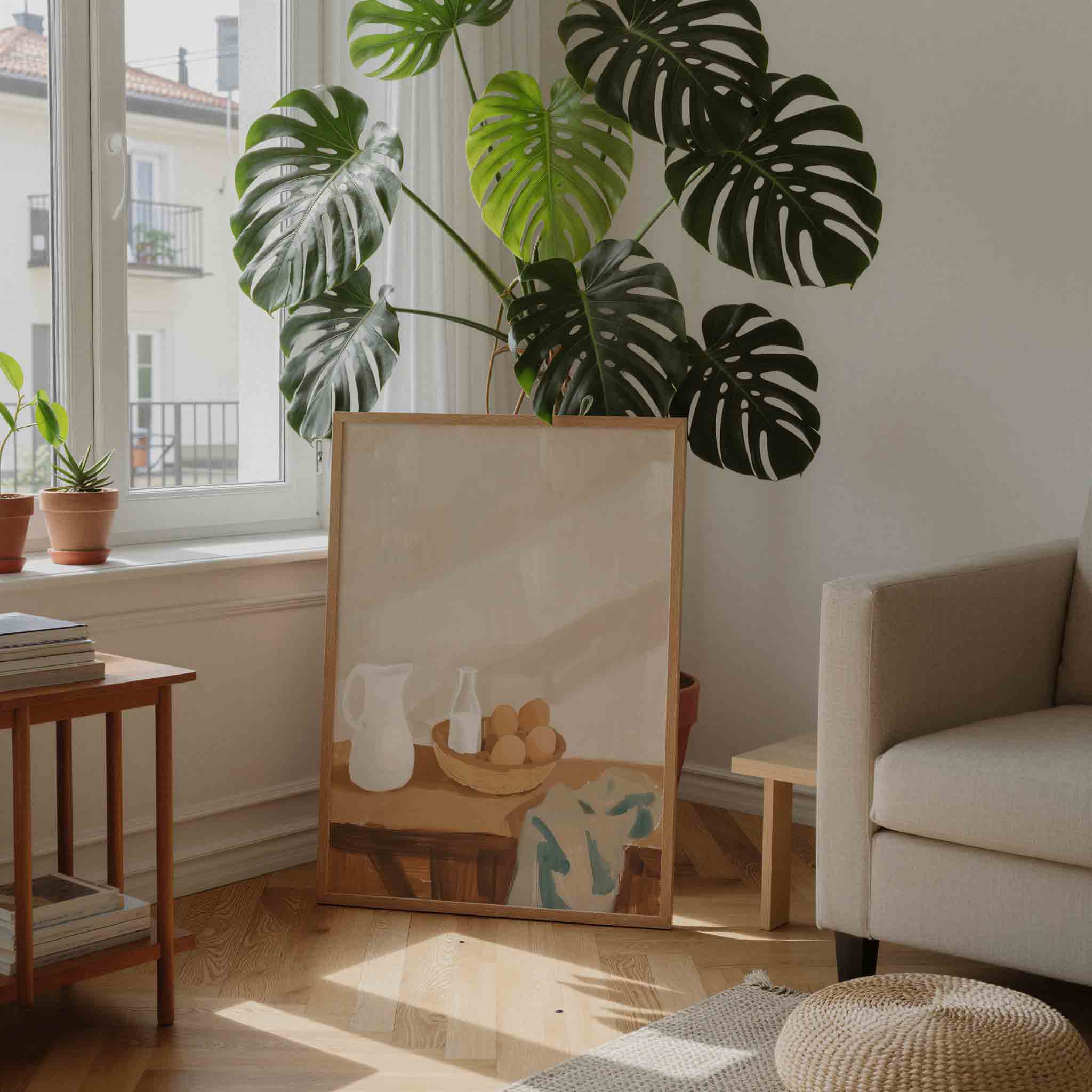 Stilleven met kan en eieren Poster