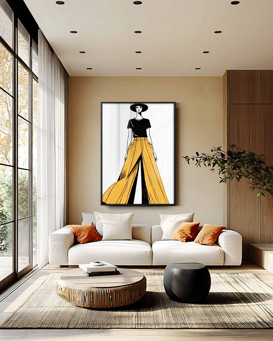 Stijlvolle Dames Silhouet Kunstwerk-canvas-dibond-plexiglas-wanddecoratie-WallArtistic