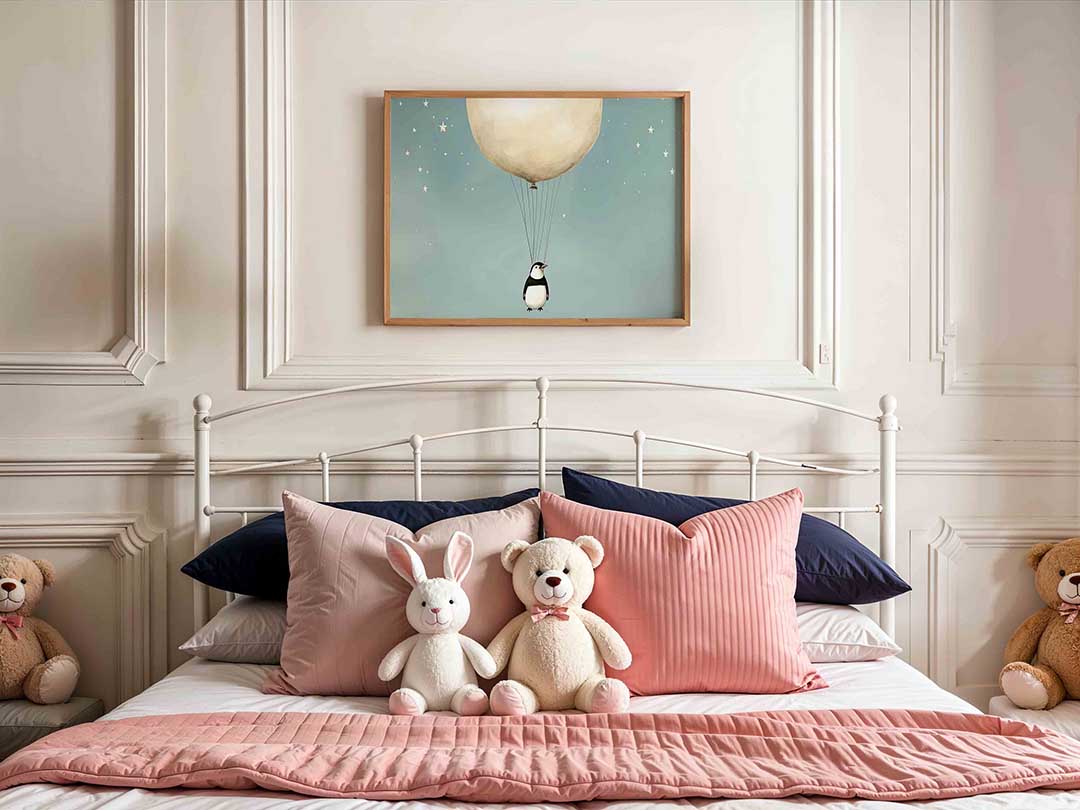 Pinguïn met ballon Poster
