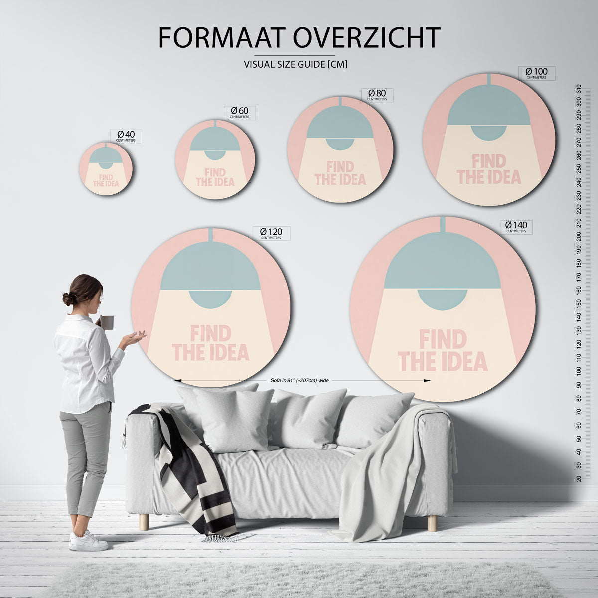 Lamp en tekst Muurcirkel