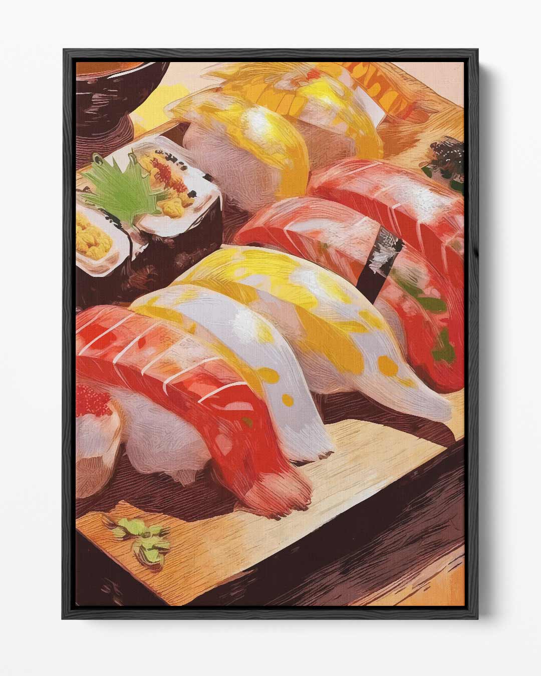 Kleurrijke Sushi Illustratie Kunstwerk-canvas-dibond-plexiglas-wanddecoratie-WallArtistic