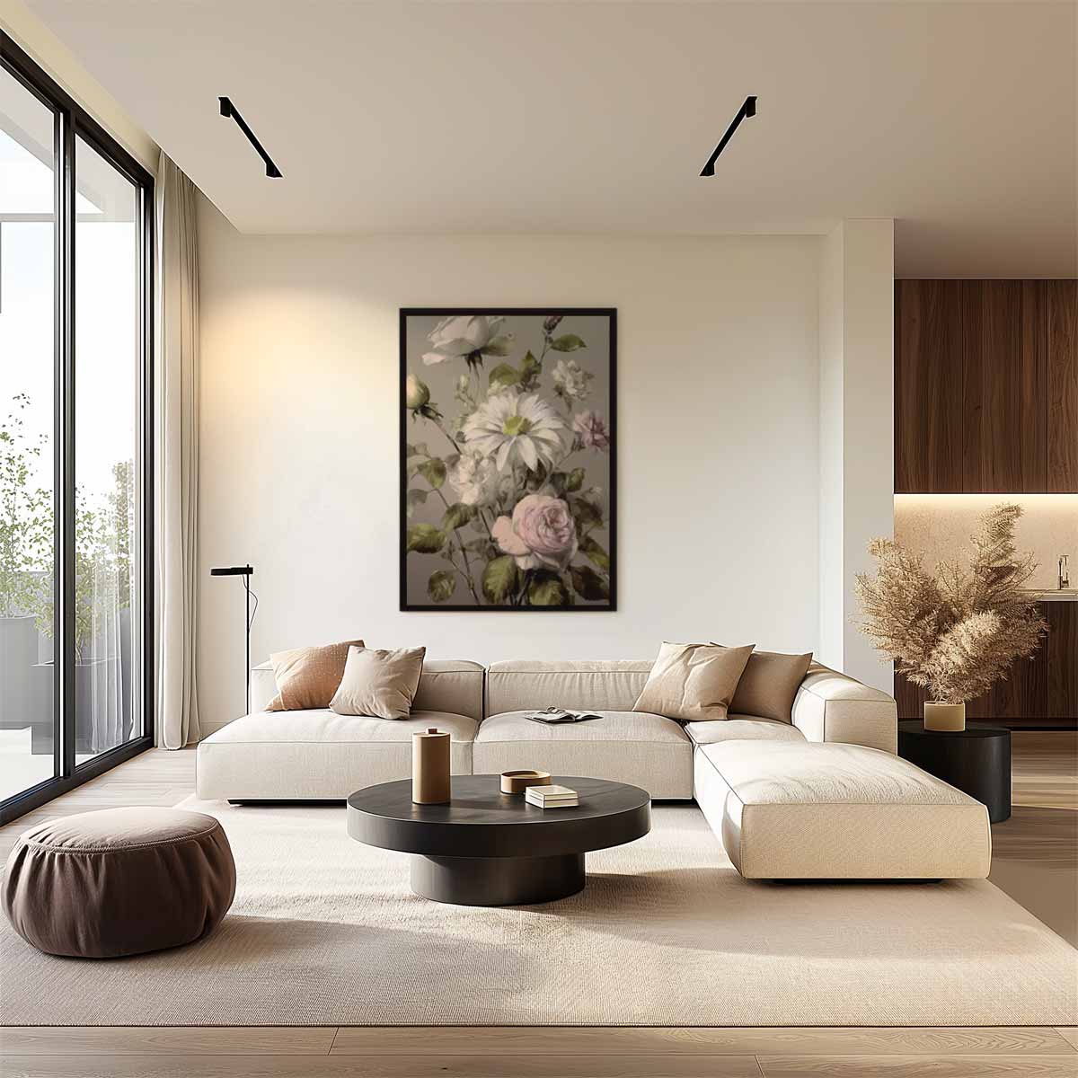 Bloemrijke Romantiek Kunstwerk-canvas-dibond-plexiglas-wanddecoratie-WallArtistic