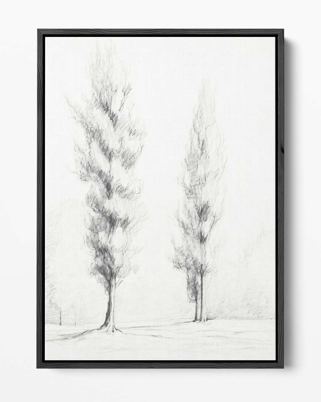 Potloodschets van Statige Bomen Kunstwerk-canvas-dibond-plexiglas-wanddecoratie-WallArtistic